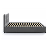 Lit rembourré 140x200 | 160x200 cm avec espace de rangement et sommier à lattes en métal Lit double avec coffre de lit hydraulique Lit rembourré Lit coffre Cadre de lit stable