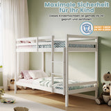 Hochbett, Etagenbett, Hochbett 90x200 cm Kinderbett, EN 747-zertifiziert, platzsparendes & sicheres | stabiles & robustes Stockbett | Weiß