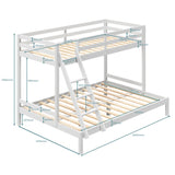 Hochbett, Etagenbett, Hochbett 140x200 Kinderbett mit großem Bett, EN 747-zertifiziert, platzsparendes & sicheres | stabiles & robustes Stockbett | Weiß