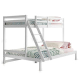 Hochbett, Etagenbett, Hochbett 140x200 Kinderbett mit großem Bett, EN 747-zertifiziert, platzsparendes & sicheres | stabiles & robustes Stockbett | Weiß