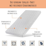 Kinderbett Bodenbett 90x200 I 120x200 | 140x200 cm mit Rausfallschutz & Lattenrost Montessori Bett Bed Gitterbett Kinder Jugendbett Einzelbett optional mit Matratze | weiß