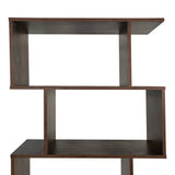 Regal Bücherregal Raumteiler | Modernes Holzregal mit versetzter Fachaufteilung | Stabil & vielseitig für Wohnzimmer, Büro oder Flur | 70x24x190 cm (BxTxH) | Dunkles Holz