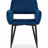 Chaise rembourrée, chaise de salle à manger, chaise de salon, chaise ergonomique matelassée avec revêtement en velours et structure en métal - parfaite pour le salon, le bureau, la chambre à coucher, la salle à manger