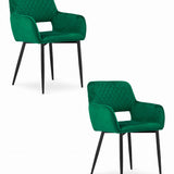 Chaise rembourrée, chaise de salle à manger, chaise de salon, chaise ergonomique matelassée avec revêtement en velours et structure en métal - parfaite pour le salon, le bureau, la chambre à coucher, la salle à manger