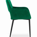Chaise rembourrée, chaise de salle à manger, chaise de salon, chaise ergonomique matelassée avec revêtement en velours et structure en métal - parfaite pour le salon, le bureau, la chambre à coucher, la salle à manger