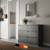 Commode 6 tiroirs 100 | 120 | 140 cm de large 78 hauteur commode armoire en bois blanc commode buffet buffet haut buffet chambre salon couloir organisateur de bureau