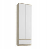 Moderner Kleiderschrank mit Schublade | 2-türiger Kleiderschrank Garderobenschrank | Platzsparender Schrank für Schlafzimmer, Ankleidezimmer, Flur, Kinderzimmer | 60x35x180 cm (BxTxH)
