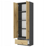 Moderner Kleiderschrank mit Schublade | 2-türiger Kleiderschrank Garderobenschrank | Platzsparender Schrank für Schlafzimmer, Ankleidezimmer, Flur, Kinderzimmer | 60x35x180 cm (BxTxH)