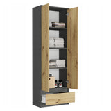 Moderner Kleiderschrank mit Schublade | 2-türiger Kleiderschrank Garderobenschrank | Platzsparender Schrank für Schlafzimmer, Ankleidezimmer, Flur, Kinderzimmer | 60x35x180 cm (BxTxH)
