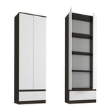 Moderner Kleiderschrank mit Schublade | 2-türiger Kleiderschrank Garderobenschrank | Platzsparender Schrank für Schlafzimmer, Ankleidezimmer, Flur, Kinderzimmer | 60x35x180 cm (BxTxH)