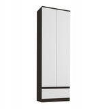 Moderner Kleiderschrank mit Schublade | 2-türiger Kleiderschrank Garderobenschrank | Platzsparender Schrank für Schlafzimmer, Ankleidezimmer, Flur, Kinderzimmer | 60x35x180 cm (BxTxH)