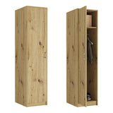 Moderner Kleiderschrank mit 1 Tür | Schrank mit Kleiderstange und Einlegeboden | Platzsparender Hochschrank für Schlafzimmer, Flur, Kinderzimmer | 42x55x180 cm (BxTxH)
