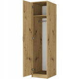 Moderner Kleiderschrank mit 1 Tür | Schrank mit Kleiderstange und Einlegeboden | Platzsparender Hochschrank für Schlafzimmer, Flur, Kinderzimmer | 42x55x180 cm (BxTxH)
