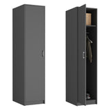 Moderner Kleiderschrank mit 1 Tür | Schrank mit Kleiderstange und Einlegeboden | Platzsparender Hochschrank für Schlafzimmer, Flur, Kinderzimmer | 42x55x180 cm (BxTxH)
