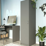Moderner Kleiderschrank mit 1 Tür | Schrank mit Kleiderstange und Einlegeboden | Platzsparender Hochschrank für Schlafzimmer, Flur, Kinderzimmer | 42x55x180 cm (BxTxH)