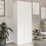 Moderner Kleiderschrank mit Schiebetüren | 2-türiger Schiebetürenschrank mit Kleiderstange | Platzsparender Schrank für Schlafzimmer, Ankleidezimmer, Flur, Kinderzimmer | 70x60x180,5 cm (BxTxH)
