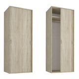 Moderner Kleiderschrank mit Schiebetüren | 2-türiger Schiebetürenschrank mit Kleiderstange | Platzsparender Schrank für Schlafzimmer, Ankleidezimmer, Flur, Kinderzimmer | 70x60x180,5 cm (BxTxH)