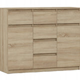 Kommode, Sideboard, Kommode mit Schubladen und optional Türen, Robuste laminierte Holzplatten mit PVC-Kanten