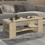 Couchtisch, Wohnzimmertisch, Couchtisch mit Stauraum | Funktional mit Regal | 120x50x45 cm (BxTxH)