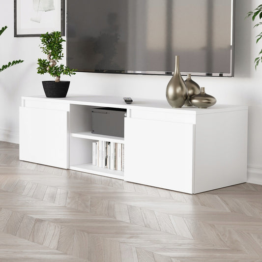 TV-Schrank, Lowboard, Fernsehschrank | Mit 2 Türen und 1 Einlegeboden | Funktional und langlebig | 120x40x36 cm (BxTxH)