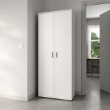 Mehrzweckschrank 75 cm breit mit Türen & Einlegeböden | Vielseitiger Haushaltsschrank für Vorräte, Putzmittel, Akten | Universalschrank für Haushalt, Flur, Büro, Keller | 75x35x184 cm (BxTxH) | Weiß