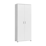 Mehrzweckschrank 75 cm breit mit Türen & Einlegeböden | Vielseitiger Haushaltsschrank für Vorräte, Putzmittel, Akten | Universalschrank für Haushalt, Flur, Büro, Keller | 75x35x184 cm (BxTxH) | Weiß