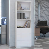Bücherregal, Holzregal, Regale | Mit 3 Schubladen & 2 Einlegeböden | Stabil & pflegeleicht | 60x33x180 cm (BxTxH)