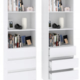 Bücherregal, Holzregal, Regale | Mit 3 Schubladen & 2 Einlegeböden | Stabil & pflegeleicht | 60x33x180 cm (BxTxH)