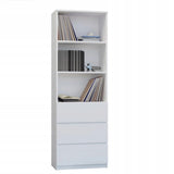 Bücherregal, Holzregal, Regale | Mit 3 Schubladen & 2 Einlegeböden | Stabil & pflegeleicht | 60x33x180 cm (BxTxH)