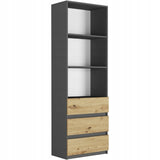 Bücherregal, Holzregal, Regale | Mit 3 Schubladen & 2 Einlegeböden | Stabil & pflegeleicht | 60x33x180 cm (BxTxH)
