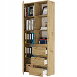 Regal mit Tür, Bücherregal, Holzregal | Platzsparend & geräumig für Büro, Flur, Arbeitszimmer | 80x30x180 cm (BxTxH)