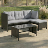 Gartenmöbel Set Lounge Möbel Outdoor Gartenlounge Outdoor-Sofa Polyrattan | Mit Couchtisch & gemütlichen Polstern | Für Terrasse, Balkon oder Garten | 180x120x72 cm (BxTxH)