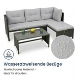 Gartenmöbel Set Lounge Möbel Outdoor Gartenlounge Outdoor-Sofa Polyrattan | Mit Couchtisch & gemütlichen Polstern | Für Terrasse, Balkon oder Garten | 180x120x72 cm (BxTxH)