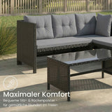 Gartenmöbel Set Lounge Möbel Outdoor Gartenlounge Outdoor-Sofa Polyrattan | Mit Couchtisch & gemütlichen Polstern | Für Terrasse, Balkon oder Garten | 180x120x72 cm (BxTxH)