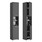 Badezimmerschrank, Badschrank, Badregal | 2 Türen, 1 Einlegeboden | Funktional & langlebig | 40x30x170 cm (BxTxH)