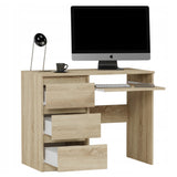 Computertisch, Schreibtisch klein, Schreibtisch mit Schubladen | 96x50x76 cm (BxTxH) | Linken und Rechten Seite Schubladen