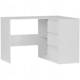 Eckschreibtisch mit Stauraum, Ecktisch, Schreibtisch L-Form | 112x87x76 cm (BxTxH) | Linken und Rechten Seite Schubladen