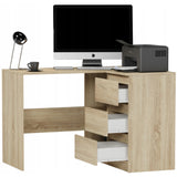 Eckschreibtisch mit Stauraum, Ecktisch, Schreibtisch L-Form | 112x87x76 cm (BxTxH) | Linken und Rechten Seite Schubladen