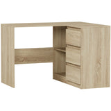 Eckschreibtisch mit Stauraum, Ecktisch, Schreibtisch L-Form | 112x87x76 cm (BxTxH) | Linken und Rechten Seite Schubladen