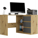 Eckschreibtisch mit Stauraum, Ecktisch, Schreibtisch L-Form | 112x87x76 cm (BxTxH) | Linken und Rechten Seite Schubladen