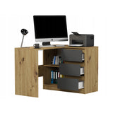 Eckschreibtisch mit Stauraum, Ecktisch, Schreibtisch L-Form | 112x87x76 cm (BxTxH) | Linken und Rechten Seite Schubladen