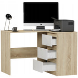 Eckschreibtisch mit Stauraum, Ecktisch, Schreibtisch L-Form | 112x87x76 cm (BxTxH) | Linken und Rechten Seite Schubladen