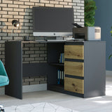 Eckschreibtisch mit Stauraum, Ecktisch, Schreibtisch L-Form | 112x87x76 cm (BxTxH) | Linken und Rechten Seite Schubladen