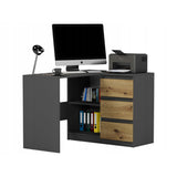 Eckschreibtisch mit Stauraum, Ecktisch, Schreibtisch L-Form | 112x87x76 cm (BxTxH) | Linken und Rechten Seite Schubladen