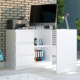 Eckschreibtisch mit Stauraum, Ecktisch, Schreibtisch L-Form | 112x87x76 cm (BxTxH) | Linken und Rechten Seite Schubladen