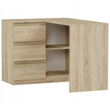 Eckschreibtisch mit Stauraum, Ecktisch, Schreibtisch L-Form | 112x87x76 cm (BxTxH) | Linken und Rechten Seite Schubladen