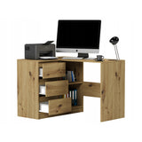Eckschreibtisch mit Stauraum, Ecktisch, Schreibtisch L-Form | 112x87x76 cm (BxTxH) | Linken und Rechten Seite Schubladen