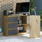 Eckschreibtisch mit Stauraum, Ecktisch, Schreibtisch L-Form | 112x87x76 cm (BxTxH) | Linken und Rechten Seite Schubladen