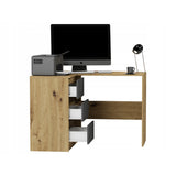 Eckschreibtisch mit Stauraum, Ecktisch, Schreibtisch L-Form | 112x87x76 cm (BxTxH) | Linken und Rechten Seite Schubladen