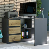 Eckschreibtisch mit Stauraum, Ecktisch, Schreibtisch L-Form | 112x87x76 cm (BxTxH) | Linken und Rechten Seite Schubladen